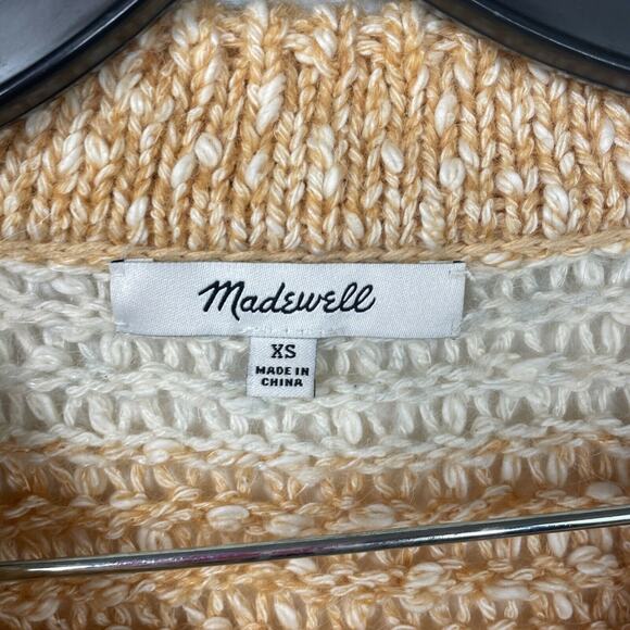 Madewell Baez Camel Beige Stripe Pullover Long Sleeve Sweater NWOT Size XS - Picture 9 of 10